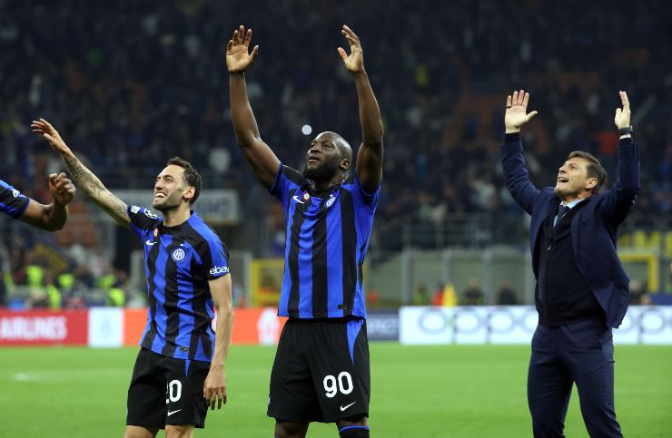 Zanetti e Lukaku dopo la finale di Champion's
