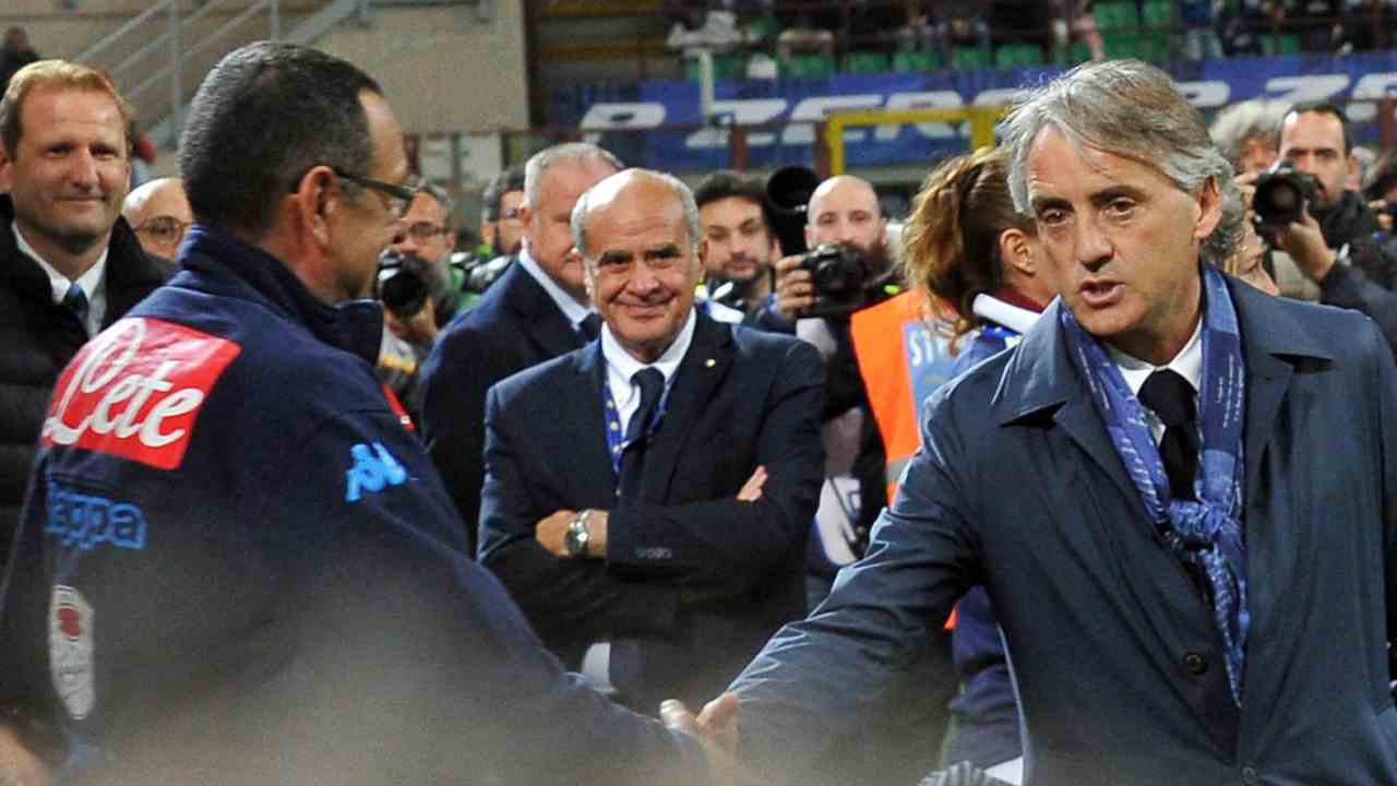 Maurizio Sarri e Roberto Mancini - Sportincampo.it