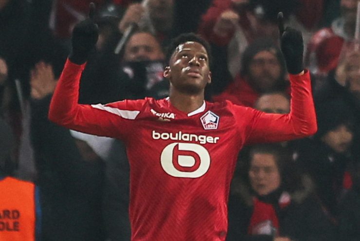 Jonathan David in campo con la maglia del Lille in Ligue 1 - foto ANSA - Sportincampo.it