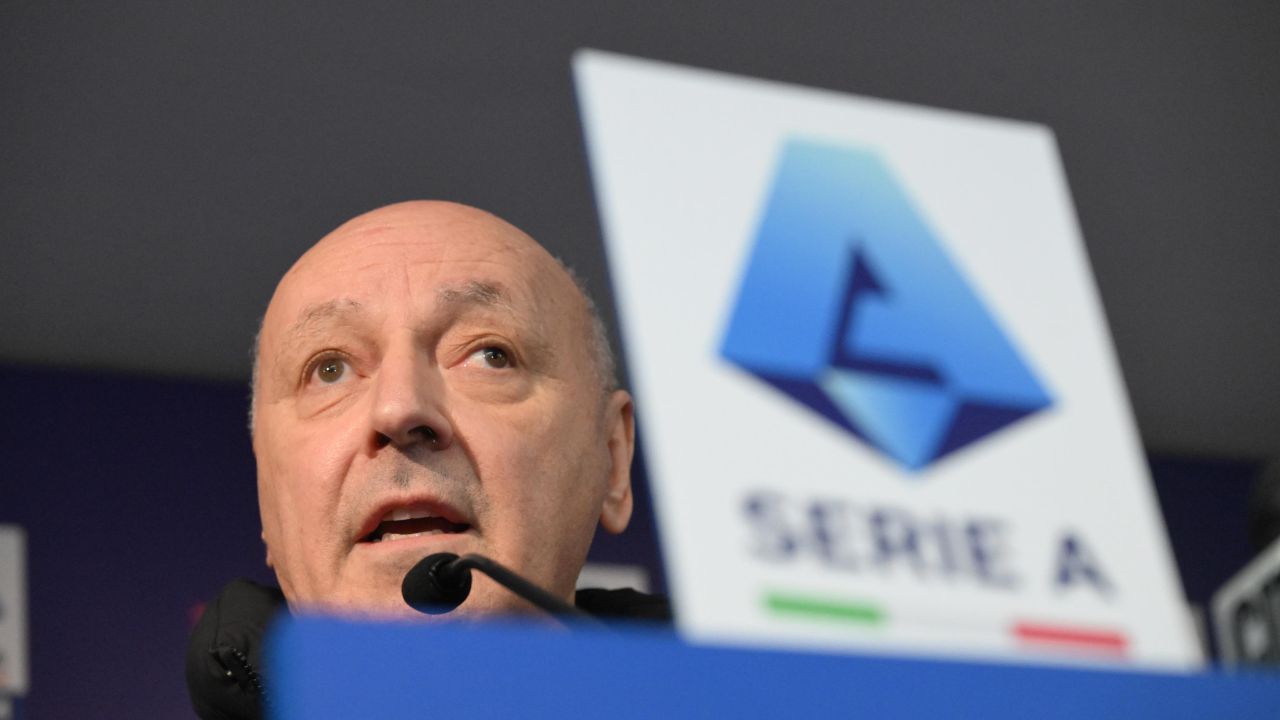 Beppe Marotta durante una conferenza stampa prima della partita - foto ANSA - Sportincampo.it