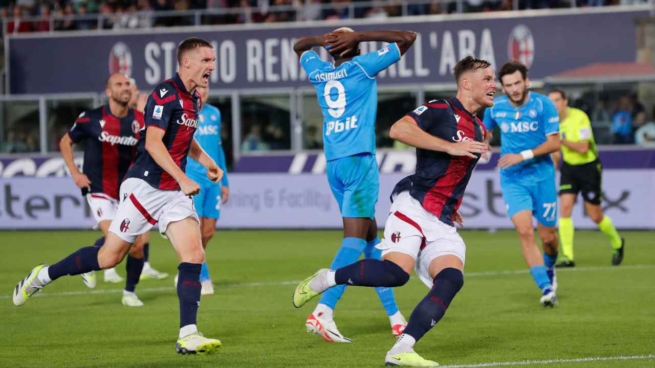 Partita Bologna-Napoli nel match di andata di Serie A - foto ANSA - Sportincampo.it